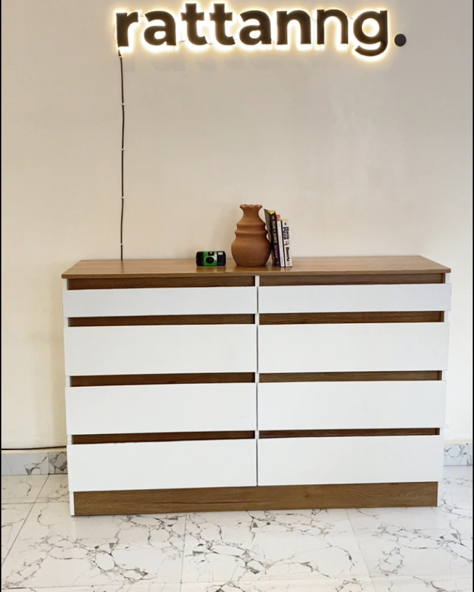 White And Woodlook Dresser